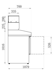 saladette PIZZA  AAPS903PZ 3 PORTES GRANIT